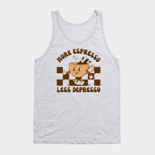 More Espresso Less Depresso, Funny Coffee Lover Tank Top